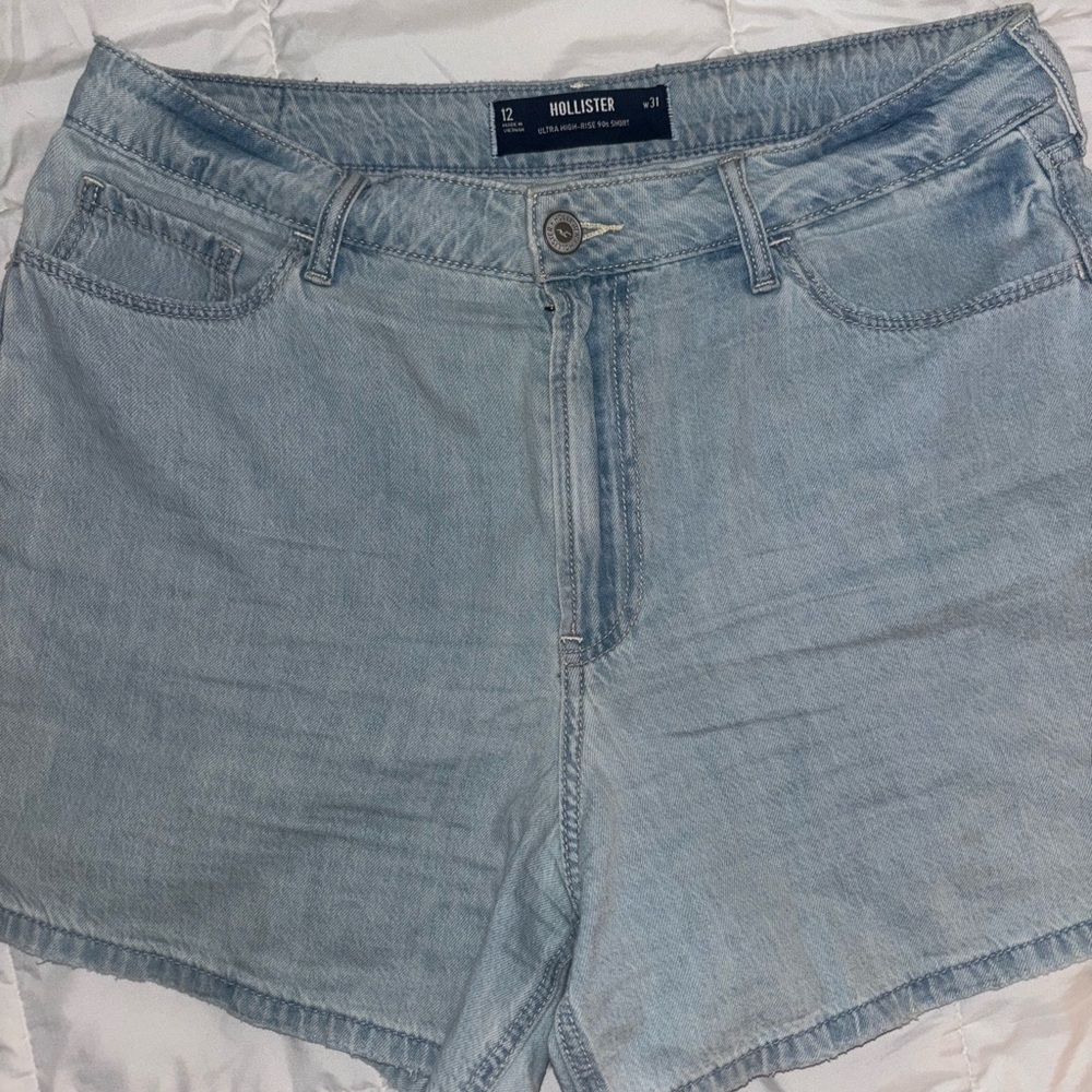 Hollister Women's Faded Blue Jean Shorts